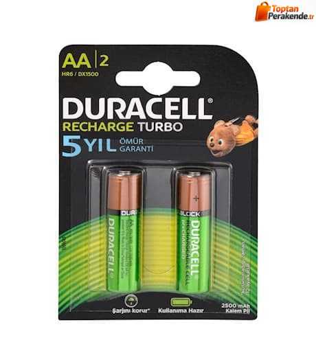 Duracell 1.2V 2500 mAh AA Şarjlı Kalem Pil 2li